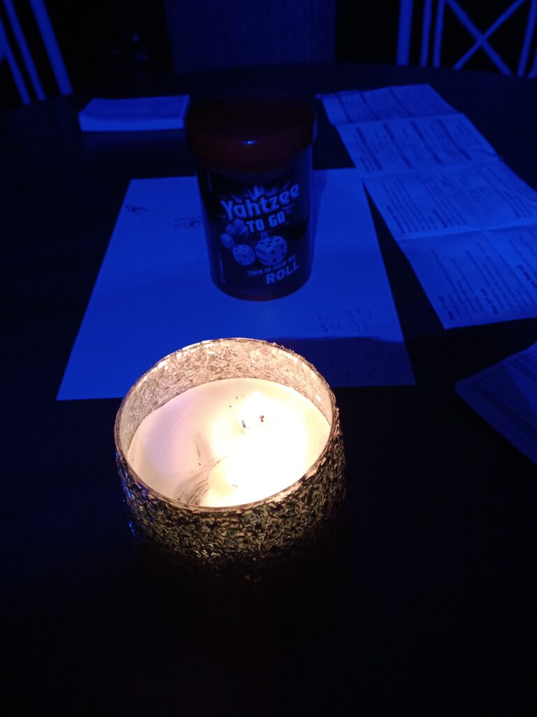 Yahtzee to go during power outage