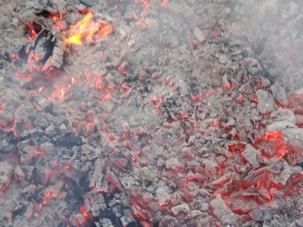 Warm coals