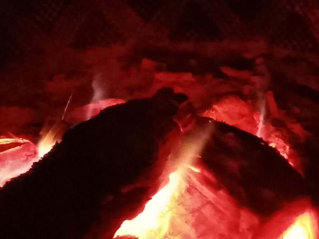 red hot coals