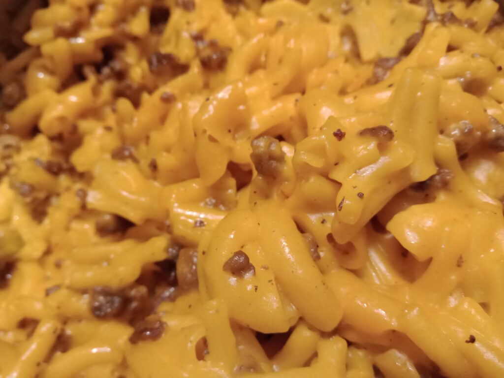 cheesy affiliate noodles with beef